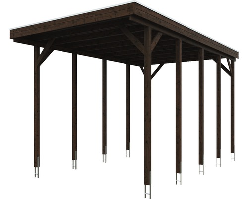 Freistehender Carport aus Holz mit Flachdach