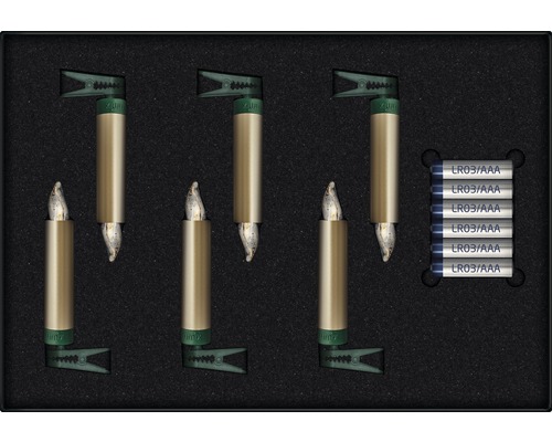 Set mit drei kabellosen Christbaumkerzen inklusive Batterien