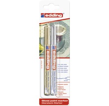 Edding Glanzlackmarker Set mit zwei Stiften zum Bemalen von Glas, Metall, Kunststoff und Papier