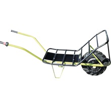 Motorisierte Schubkarre mit einem Rad und Metallrahmen