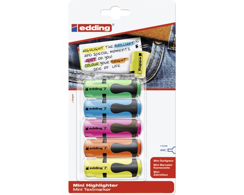 edding Textmarker Mini 5 Stück grün/blau/pink/orange/gelb