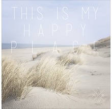 Stranddüne mit der Aufschrift Dies ist mein glücklicher Ort