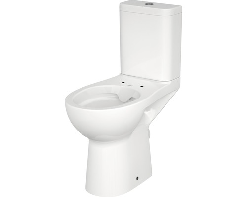 Spülrandlose WC-Kombination Cersanit Etiuda Abgang innen waagrecht ohne Wc-Sitz Weißes Stand-WC mit Spülkasten