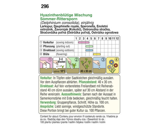 Aussaatanleitung für Hyazinthenblütige Mischung Sommer-Rittersporn