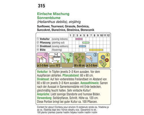 Informationen zur Aussaat von einjährigen Sonnenblumen