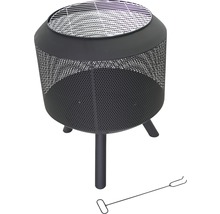 Feuerstelle aus Metall mit Grillrost und Schürhaken