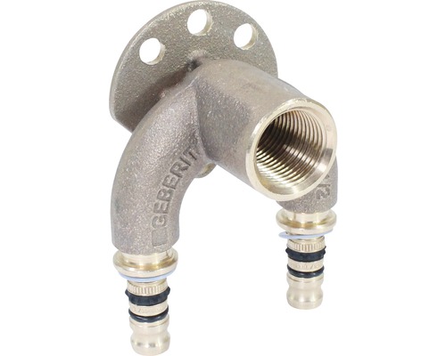 GEBERIT Mepla Pressfitting Winkel 90 ° Rotguss Presskontur G 16 x 601.273.00.5 Geberit Geräteanschlusswinkel mit Befestigungsrosette