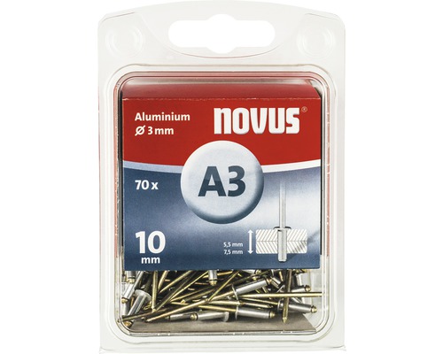Novus Blindnieten Aluminium Ø 3x10 mm 70er Pack Novus Blindnieten Aluminium Ø 3x10 mm 70er Pack