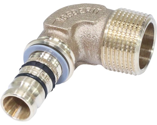 Übergangswinkel Geberit Mepla 90° 20mm x 3/4" AG Winkelstück aus Messing mit Gewinde und Rohrverbinder