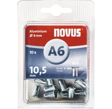 Novus Blindnietmutter M4 Ø6x10,5 mm Nietmutter Aluminium 10er Pack-thumb-0