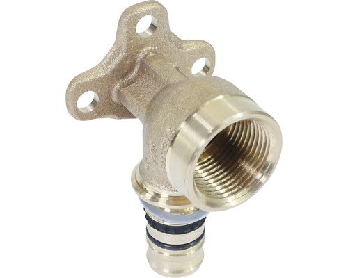 Wandscheibe Geberit Mepla 90° 26mm x 3/4" 52mm Winkelstück aus Messing mit Befestigungsflansch für Sanitärinstallationen