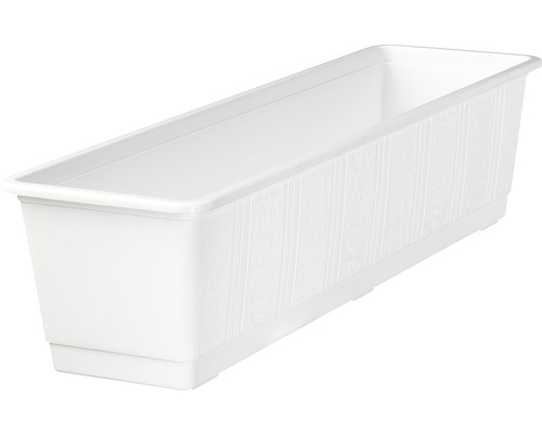 HAKZEON Blumenkästen Aus Kunststoff – 6 Stück, 43,2 Cm, Mit Tabletts & 30 Etiketten, Weiß, Für Balkon & Garten