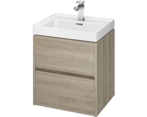 Waschtischunterschrank mit zwei Schubladen und Aufsatzwaschbecken