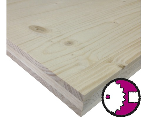 Fichte 3-Schichtplatte B/C 27x1250x2500 mm (Zuschnitt) Verleimte Holzplatte aus Fichte