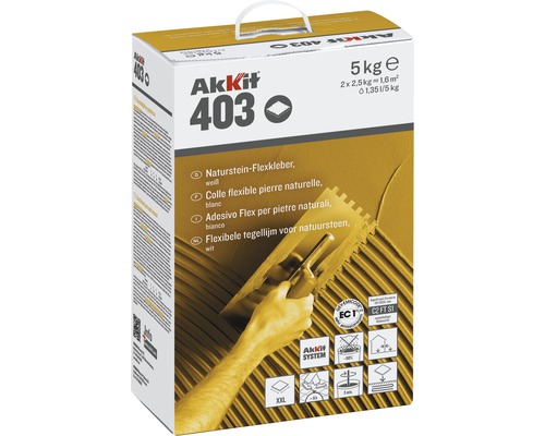 Akkit 403 Naturstein Flexkleber C2 FT S1 weiss 5 kg Akkit 403 Naturstein Flexkleber C2 FT S1 weiss 5 kg