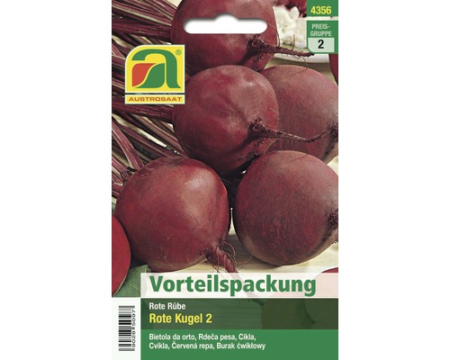Gemüsesamen Austrosaat Rote Rübe 'Rote Kugel 2' Vorteilspackung
