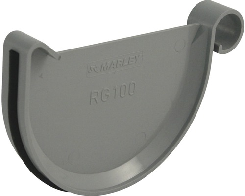Marley Rinnenendstück Kunststoff halbrund Fenstergrau RAL 7040 NW 150 mm Marley RG100 Dachrinnenendstück