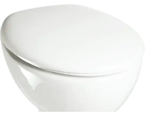 Weiße wandhängende Toilette mit Deckel