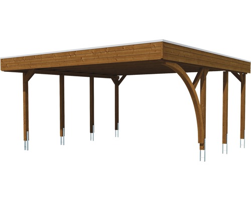 Holz Carport mit Flachdach