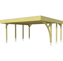 Holzcarport mit Pfosten und Flachdach