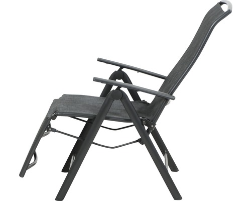 Verstellbarer Gartenstuhl aus Metall und Textil