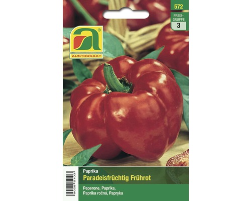 Gemüsesamen Austrosaat Paprika 'Paradeisfrucht Frührot'