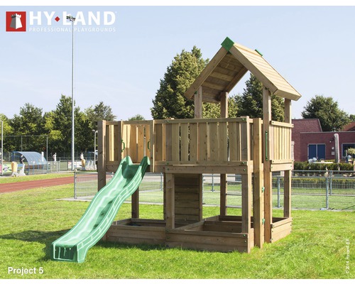 Spielturm Hyland Projekt 5 inkl. Rutsche Grün