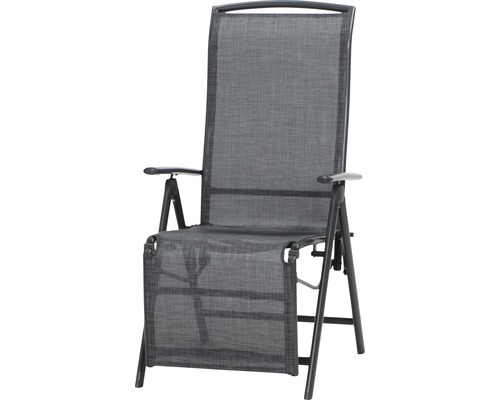 Gartenstuhl mit verstellbarer Rückenlehne und Fußstütze