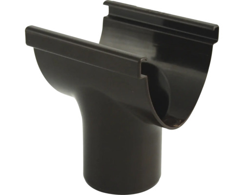 Marley Duplex Rinnenstutzen Kunststoff halbrund Schokoladenbraun RAL 8017 NW 80/53 mm Regenrinnenablaufstück aus Kunststoff