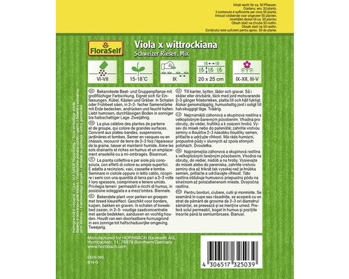 Samenpackung Viola x wittrockiana Schweizer Riesen, Mix
