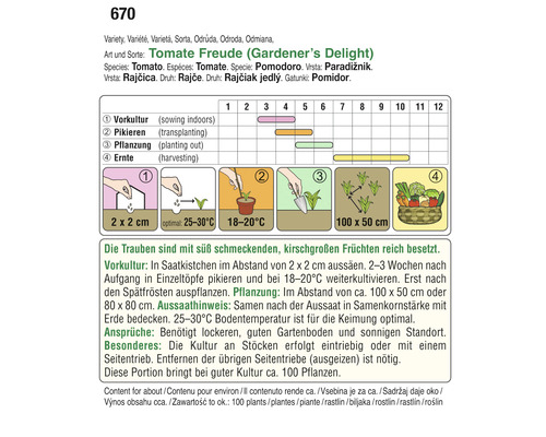 Informationen zur Tomatensorte Freude einschließlich Anbauanleitung