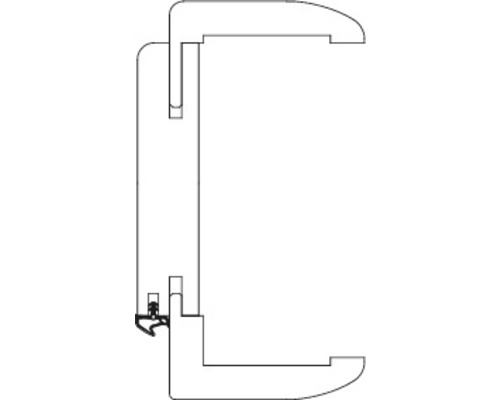 Schnittansicht einer Dichtung für Fenster oder Türen.
