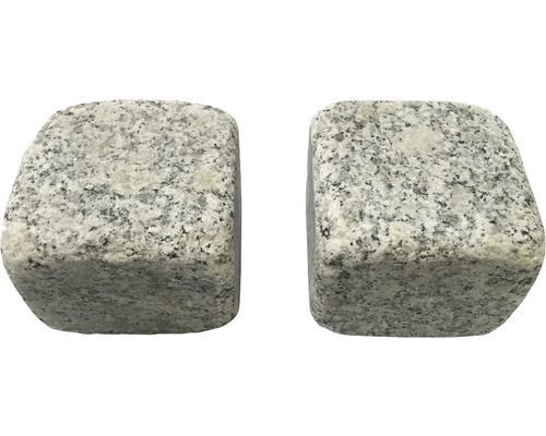Granit Pflasterstein grau gerumpelt 10x10x8cm
