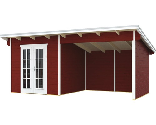 Holzgartenhaus mit Vordach und Doppeltür