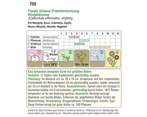 Informationen zur Aussaat und Anpflanzung von Ringelblumen