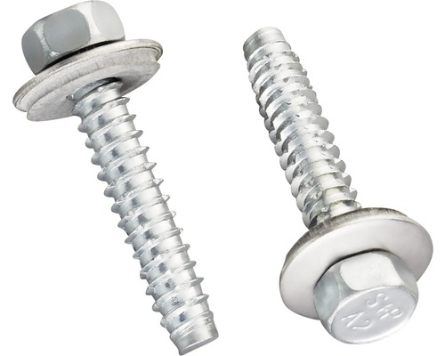 Sechskant 6,3 x 32 mm silber 20 Stück Zwei Bohrschrauben mit Linsenkopf und Dichtscheibe
