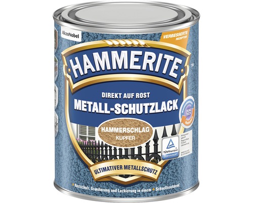 Hammerite Metallschutzlack, direkt auf Rost, Farbton Hammerschlag Kupfer