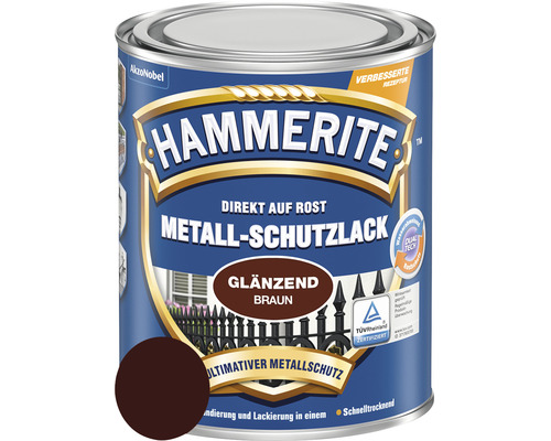 HAMMERITE Metall-Schutzlack glänzend Braun 750 ml Hammerite Metallschutzlack, braun, glänzend, in Farbdose