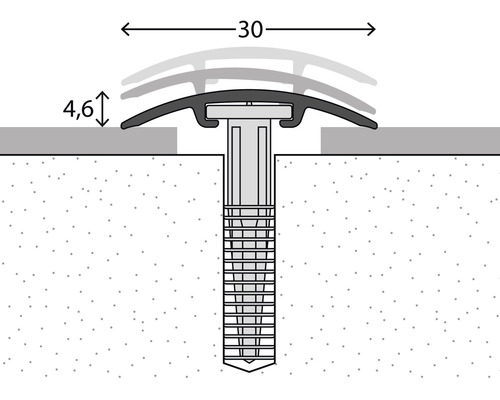 Profilschiene mit einer Breite von 30 Millimetern und einer Höhe von 4,6 Millimetern