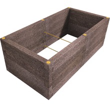 Hochbeet aus Holz mit Metalleinsätzen
