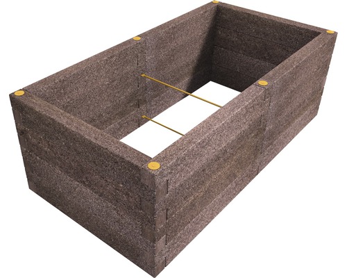 Hochbeet Leier Durisol Holzbeton 230x120x80 cm rotbraun