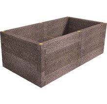 Hochbeet aus Verbundmaterial mit goldfarbenen Eckverbindungen