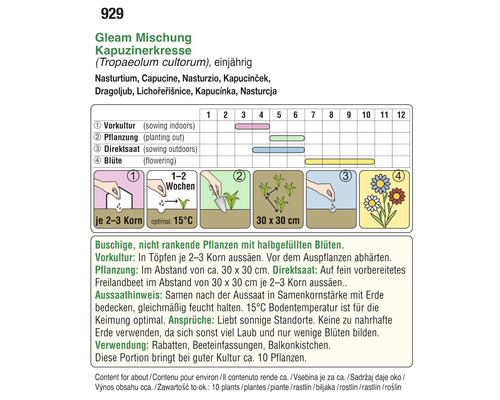 Informationen zur Aussaat von Kapuzinerkresse