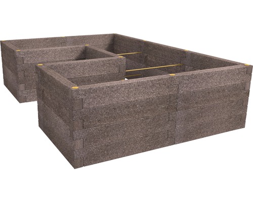 Hochbeet aus Holzbeton mit Unterteilung