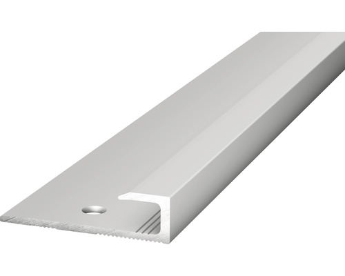 Prinz Einschubprofil Alu silber gelocht 27 x 7 x 1000 mm Aluminium Treppenkantenprofil mit Schraublöchern