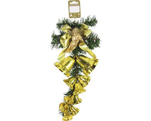 Christbaumhänger Glocken Kunststoff 36 cm gold/grün