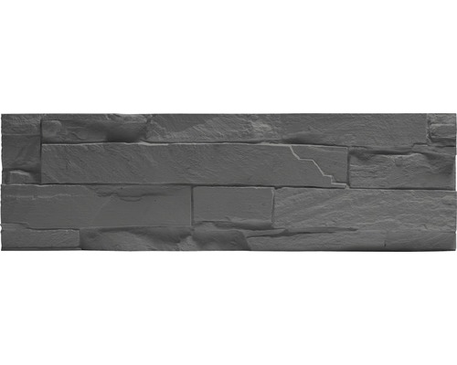Gips Verblendstein Klimex UltraFit 19,8x58,5 cm anthrazit Dekorsteinwand mit Steinoptik