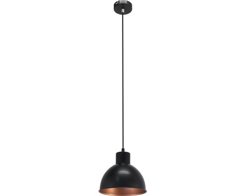 Schwarze Hängelampe mit Metallschierm