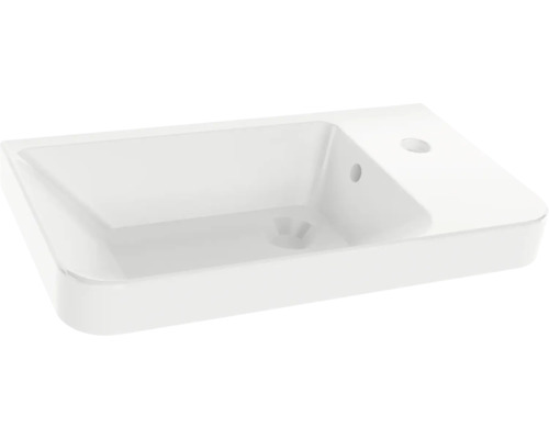 Möbelwaschtisch Fackelmann Milano Mini eckig 55,5x16x30 cm weiß Waschbecken aus Keramik