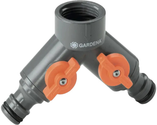 Gardena Wasserverteiler mit zwei Ausgängen und Absperrhähnen